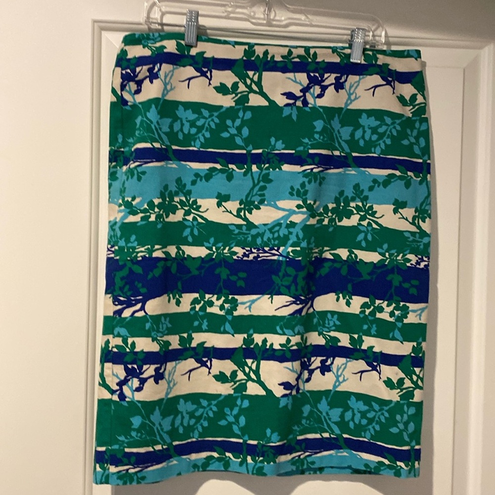 Floral Green and Blue Skirt